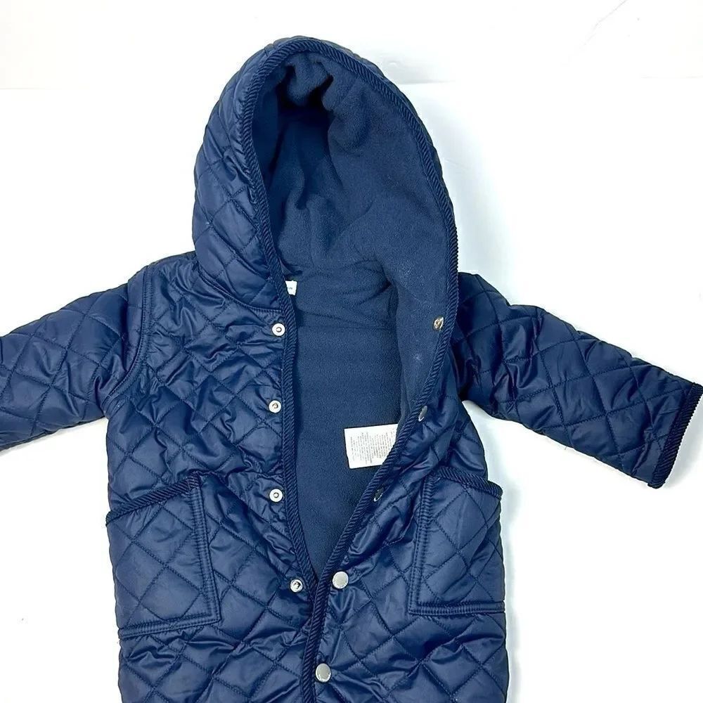 Ralph Lauren Quilted Navy Blue
Baby Boy Bunting Snowsuit Hooded Size 6M - Picture 4 of 13
